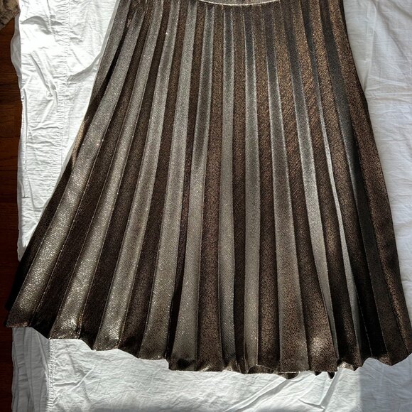 Kate Spade Gold Pleated Skirt - Picture 2 of 3